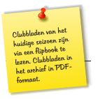 Clubbladen van het huidige seizoen zijn via een flipbook te lezen. Clubbladen in het archief in PDF-formaat.